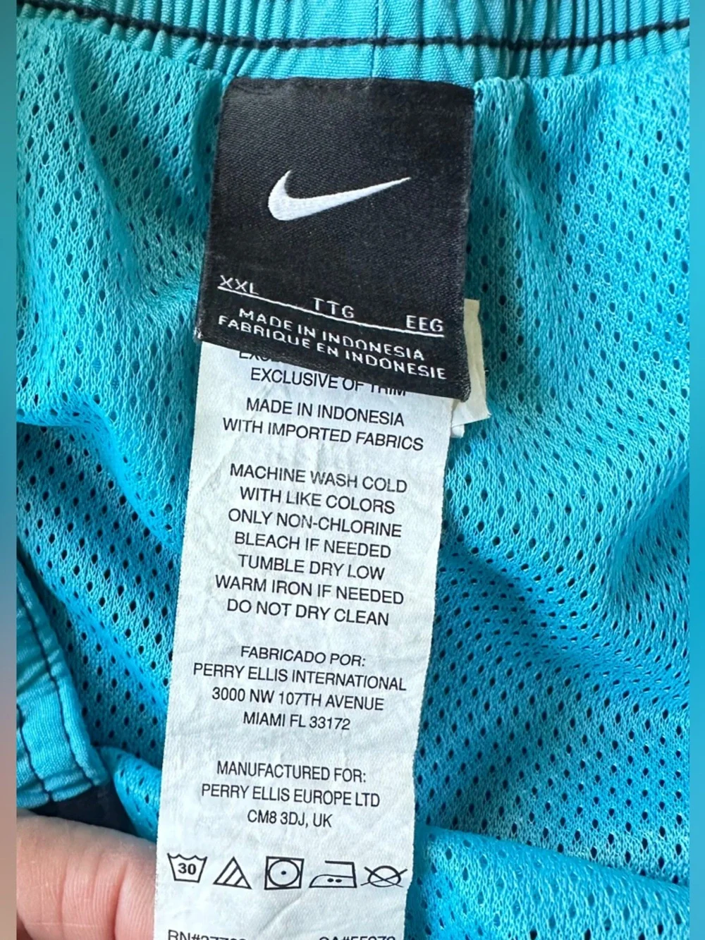 Nike Swim Trunks Mens XXL Turquoise/Blue Lined Pockets‎ Beach